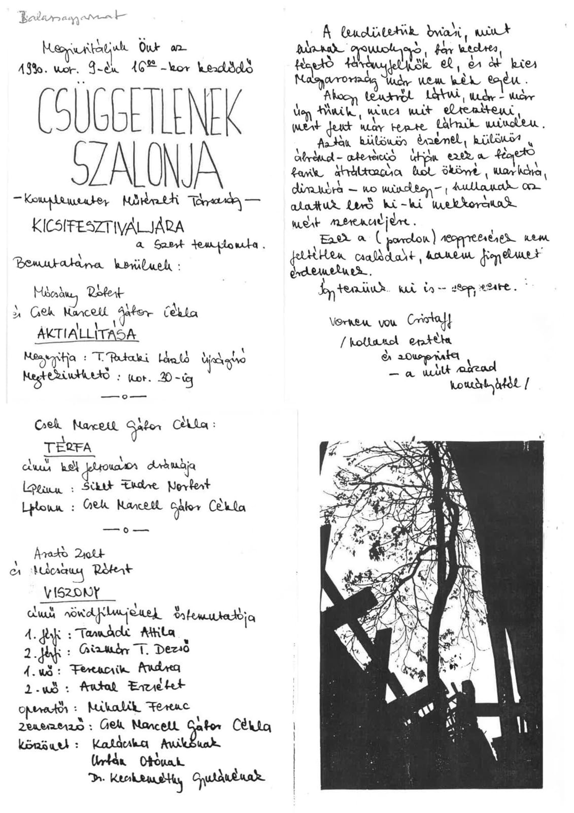 Csüggetlenek szalonja - Meghívó · Balassagyarmat